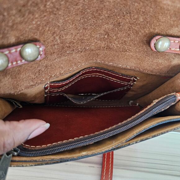 Patrica Nash Red Leather Embossed Small Crossbody Bag - Picture 5 of 5